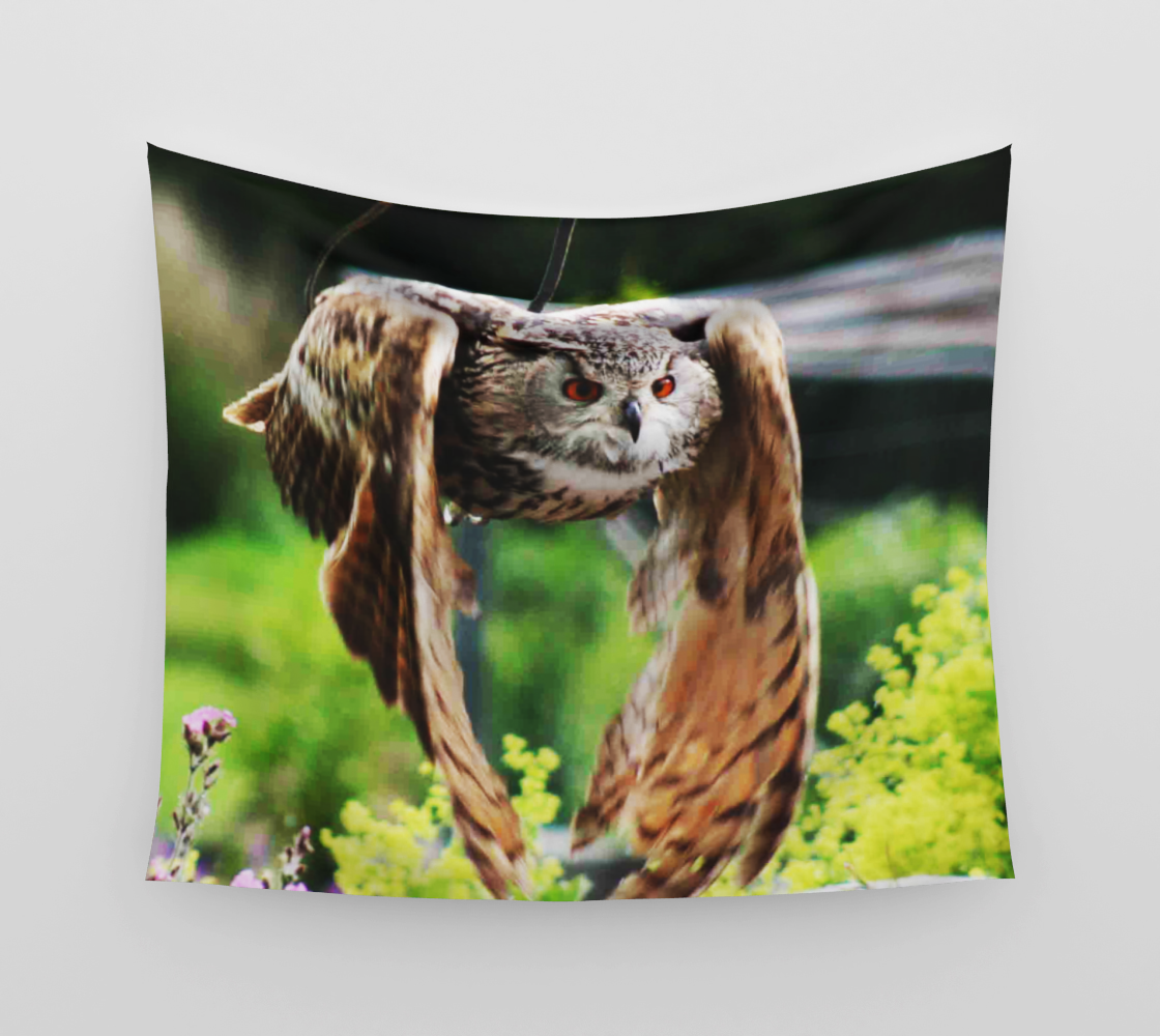 Owl In Flight Wall Tapestry preview #3
