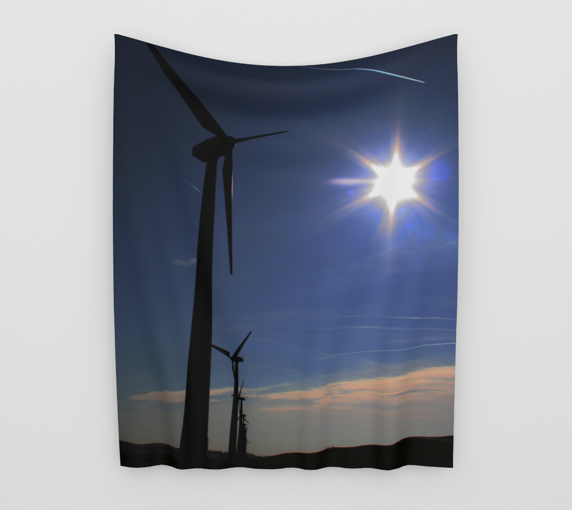 Windfarm and Blue Sky Wall Tapestry preview #3