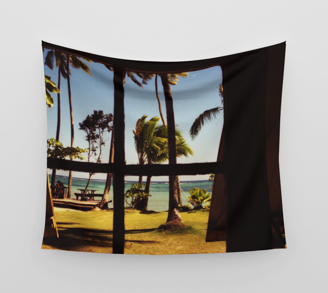 Tropical Fiji Beach Scene Wall Tapestry preview