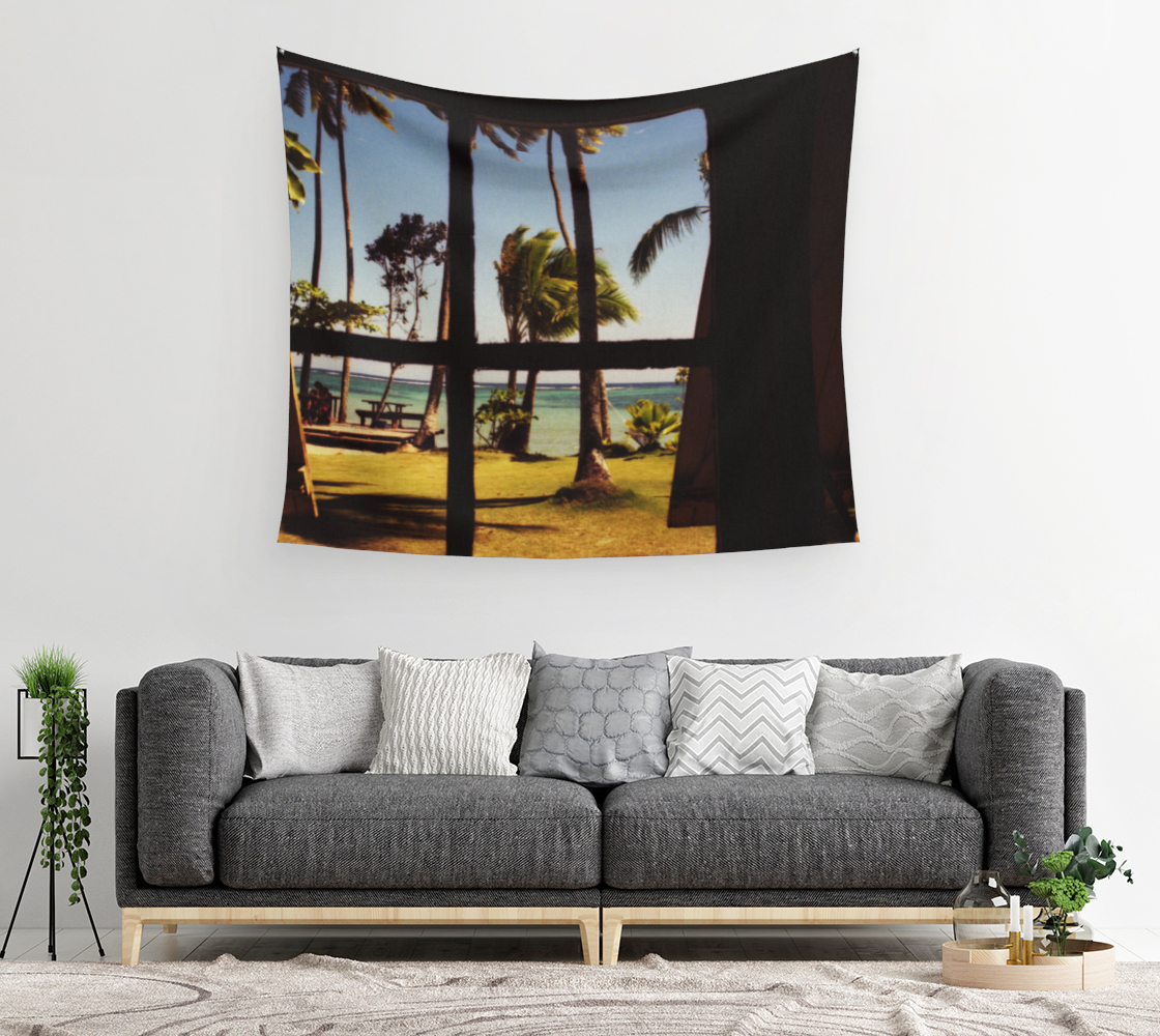 Tropical Fiji Beach Scene Wall Tapestry preview #2