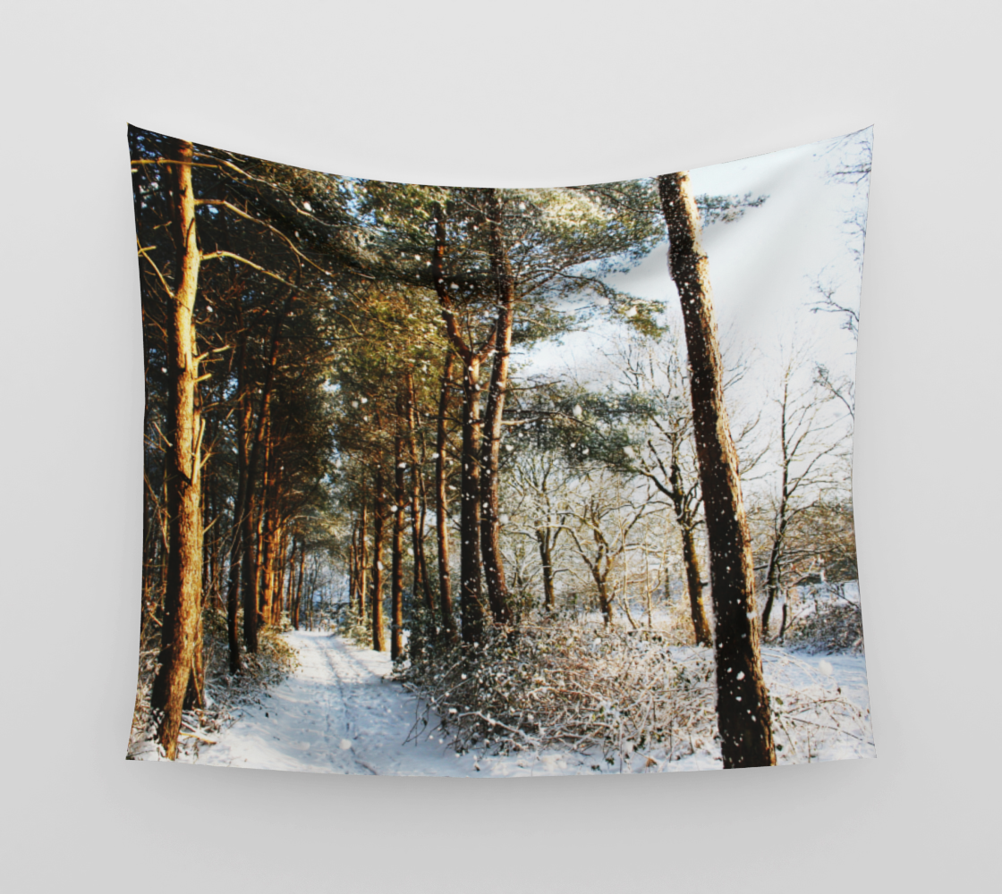 Forest Snow Scene Wall Tapestry preview
