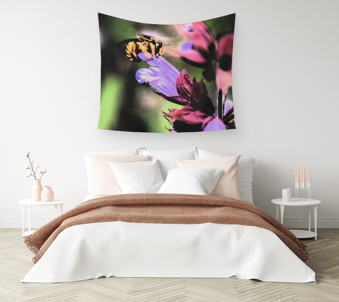 Bee and Flower Wall Tapestry preview #1