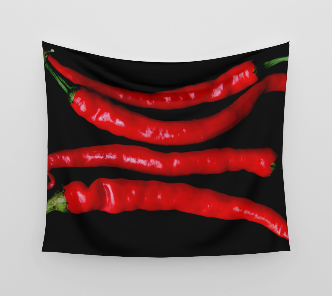 Four Red Chilies Wall Tapestry preview
