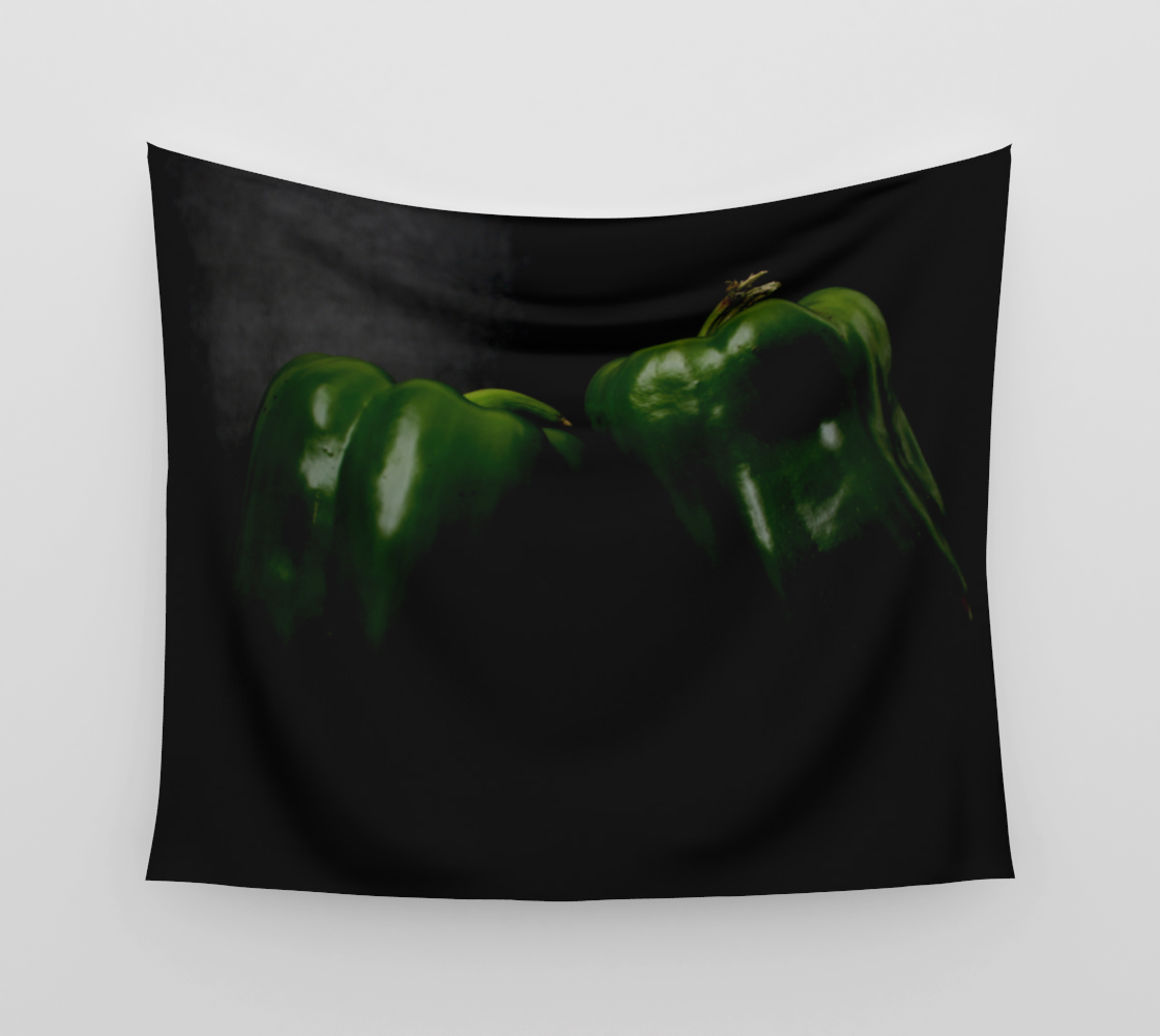 Two Green Peppers Wall Tapestry preview