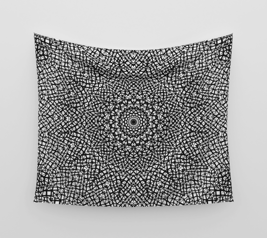 Intricate Trippy Funky Black and White Mandala preview