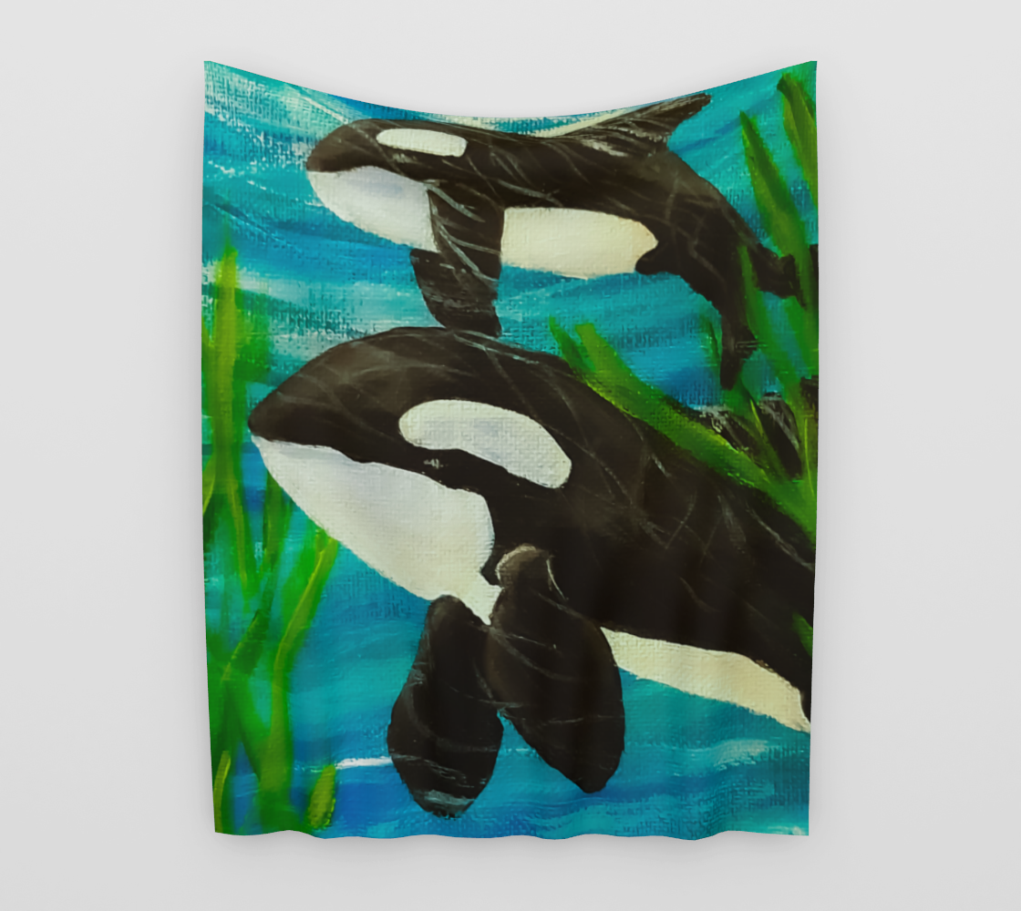 Orca Whales Wall Tapestry thumbnail #4