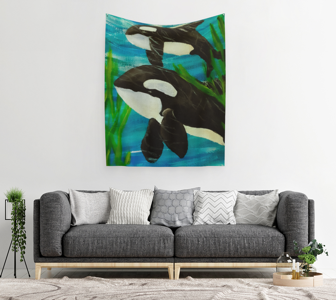 Orca Whales Wall Tapestry thumbnail #3