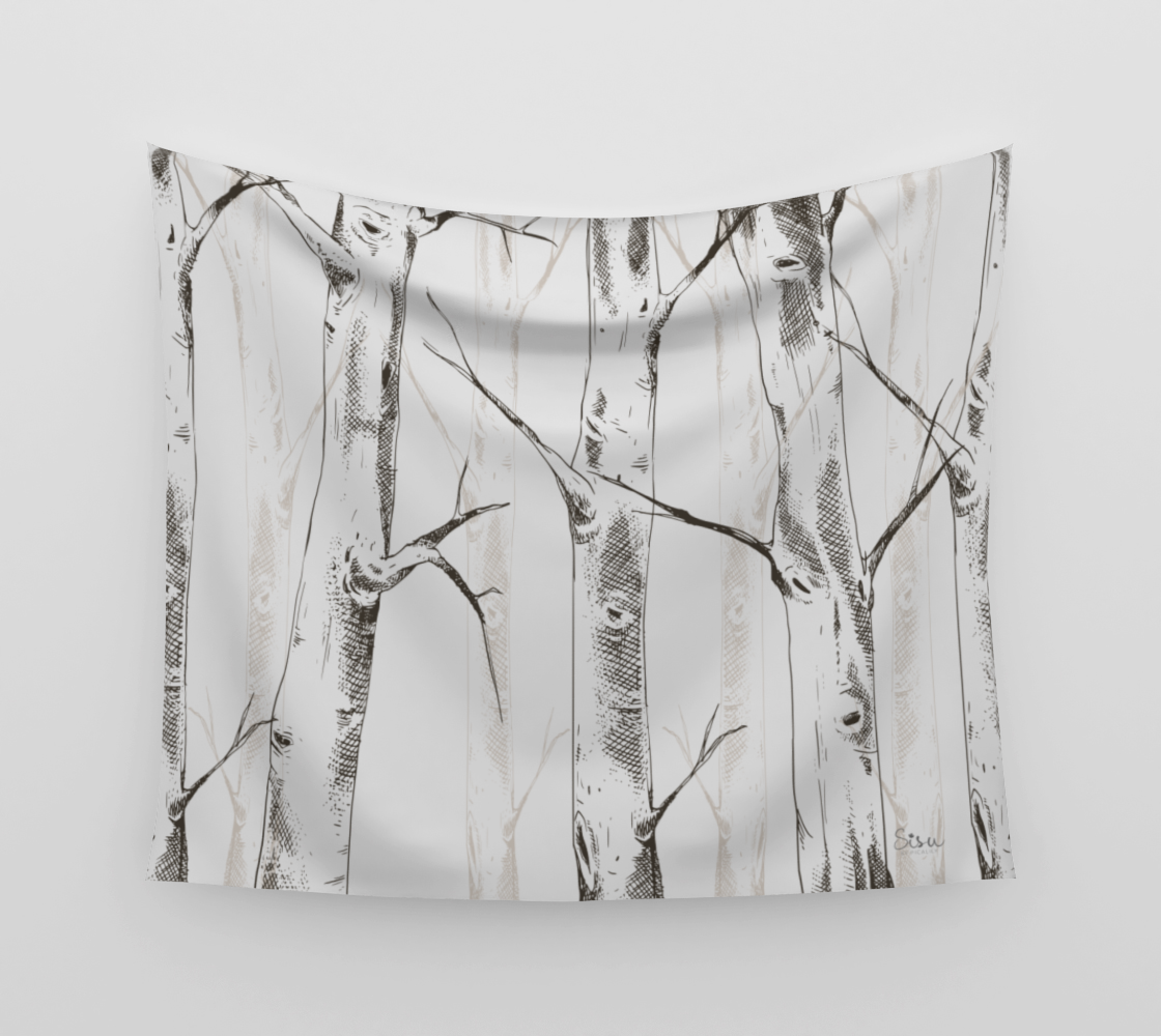 Birch Tree Forest Wall Tapestry  preview