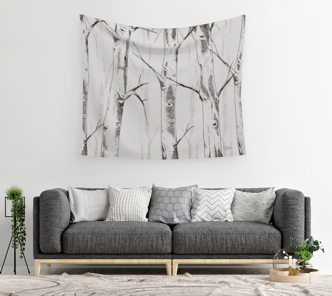 Birch Tree Forest Wall Tapestry  preview #2