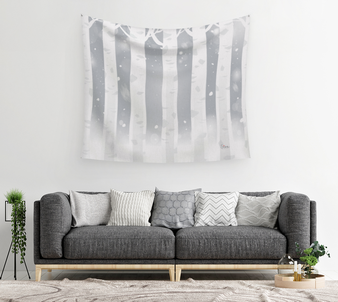 Winter Birch Wall Tapestry preview #2