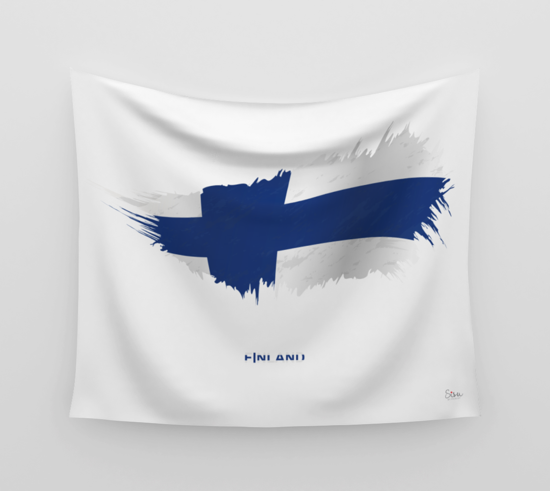 Finland Flag Grunge Wall Tapestry preview