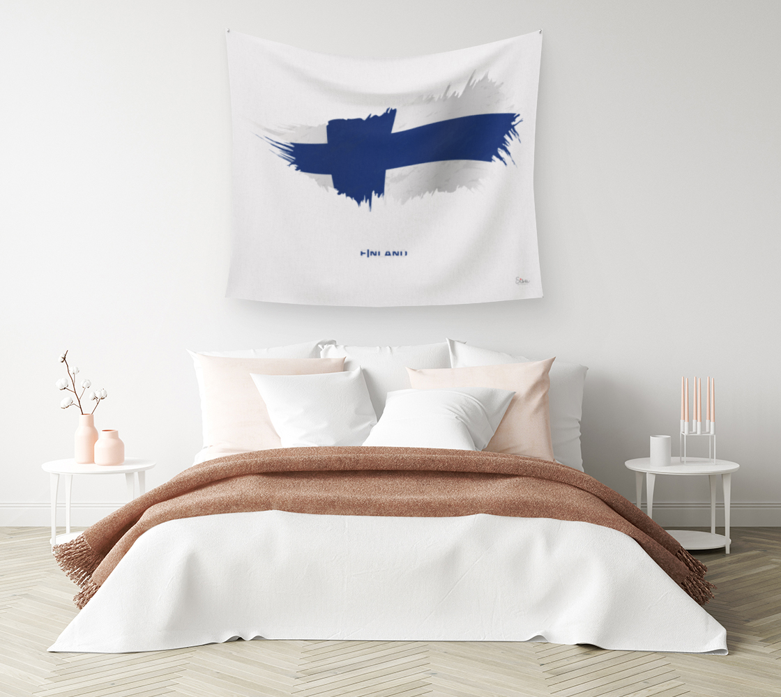 Finland Flag Grunge Wall Tapestry preview #1