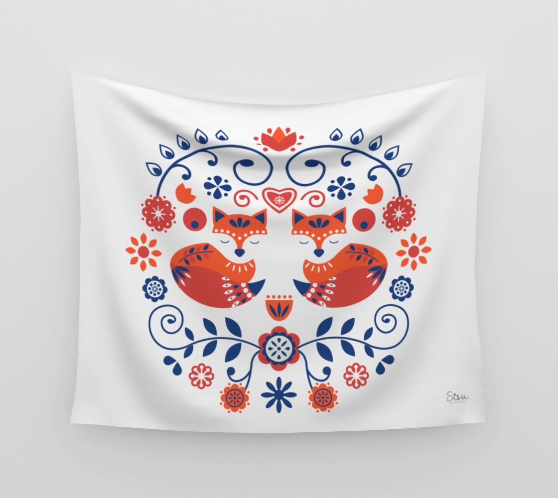 Cozy Foxes Wall Tapestry preview