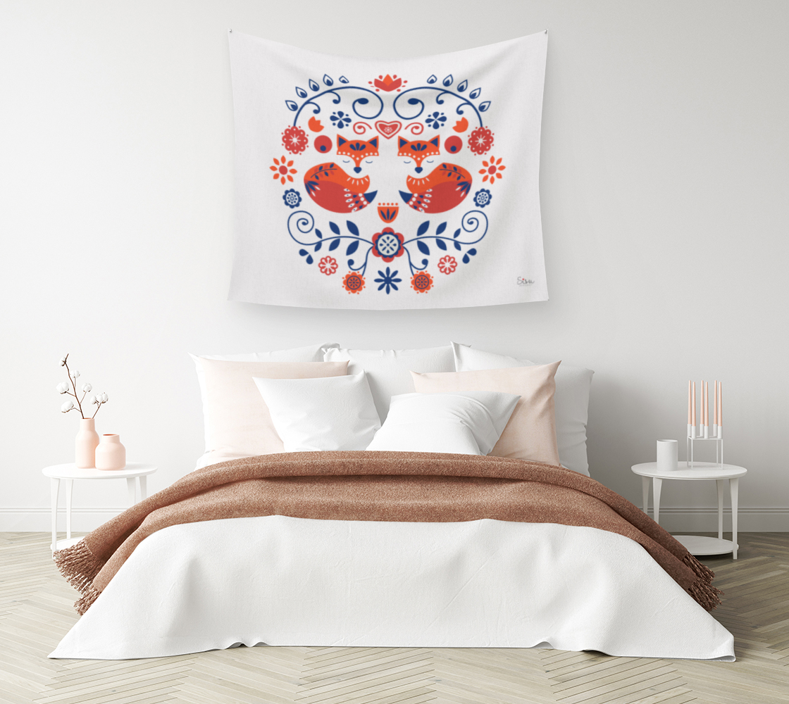 Cozy Foxes Wall Tapestry preview #1