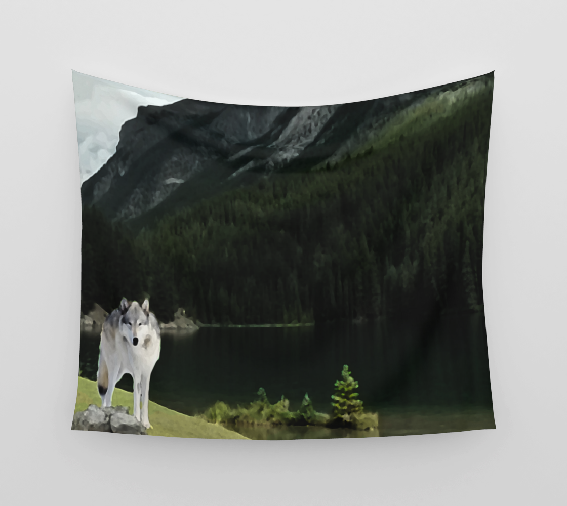 Wolf of the Lake Wall Tapestry preview