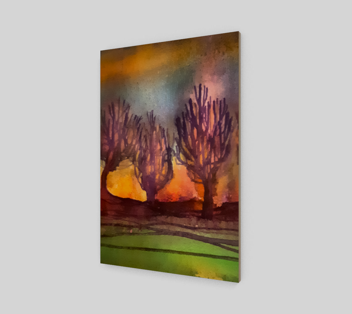 Landscape Trees Watercolor thumbnail #3