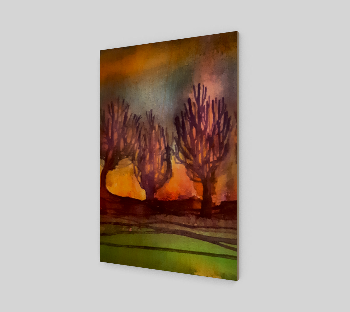 Landscape Trees Watercolor preview #1