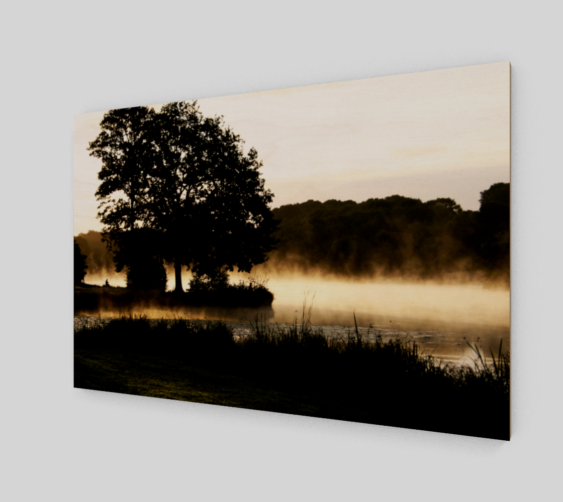 Morning Lake Scene Wood Print preview #2