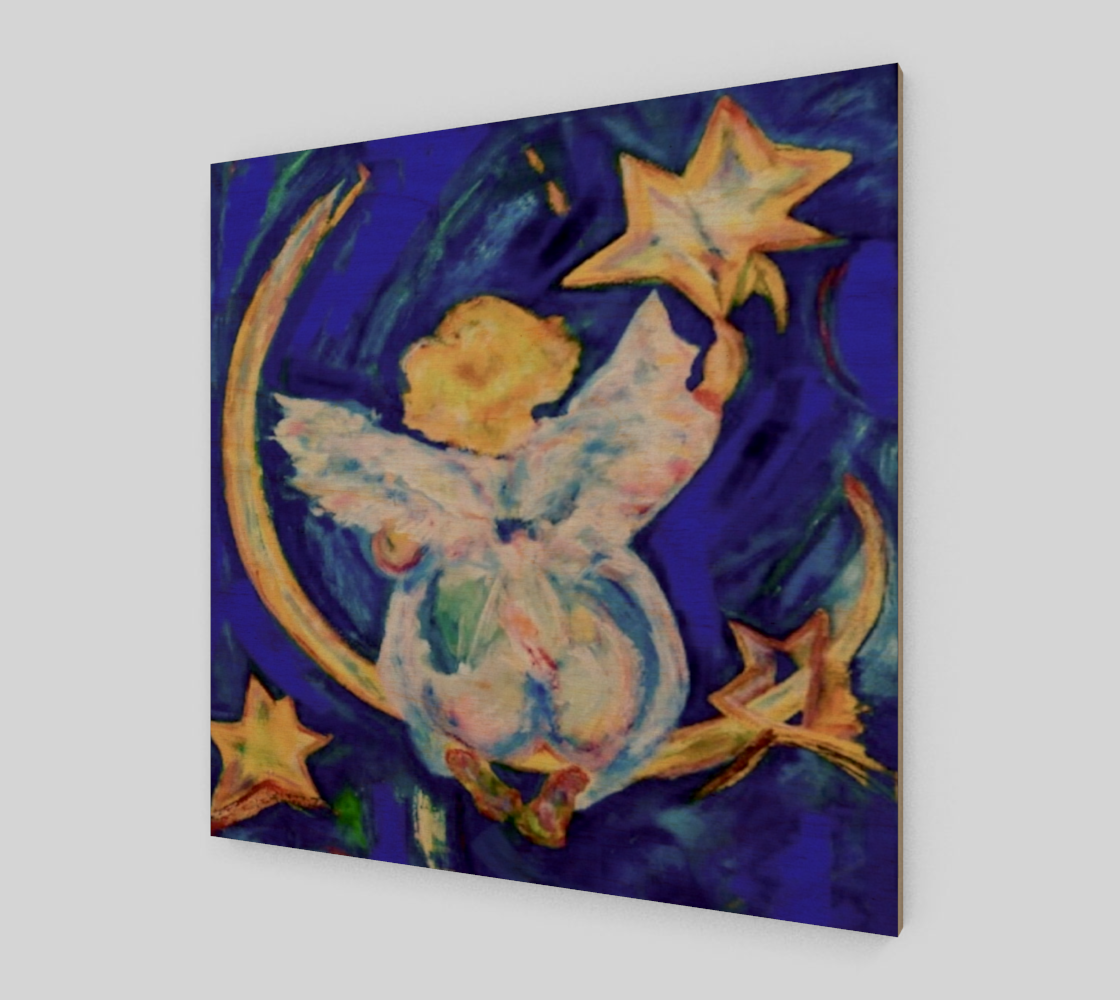 Angel Star Wood Print preview