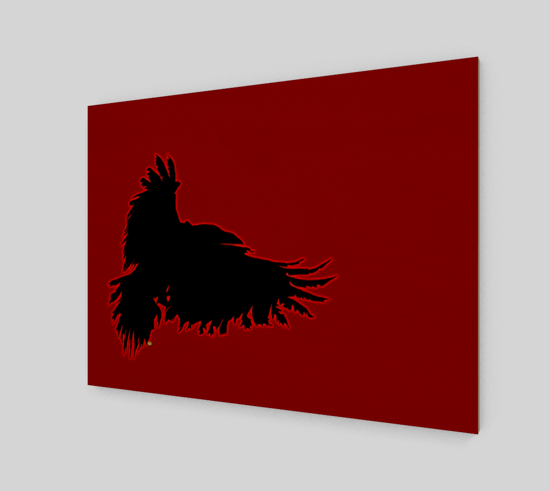 Aperçu de the black raven silhouette, red sky.