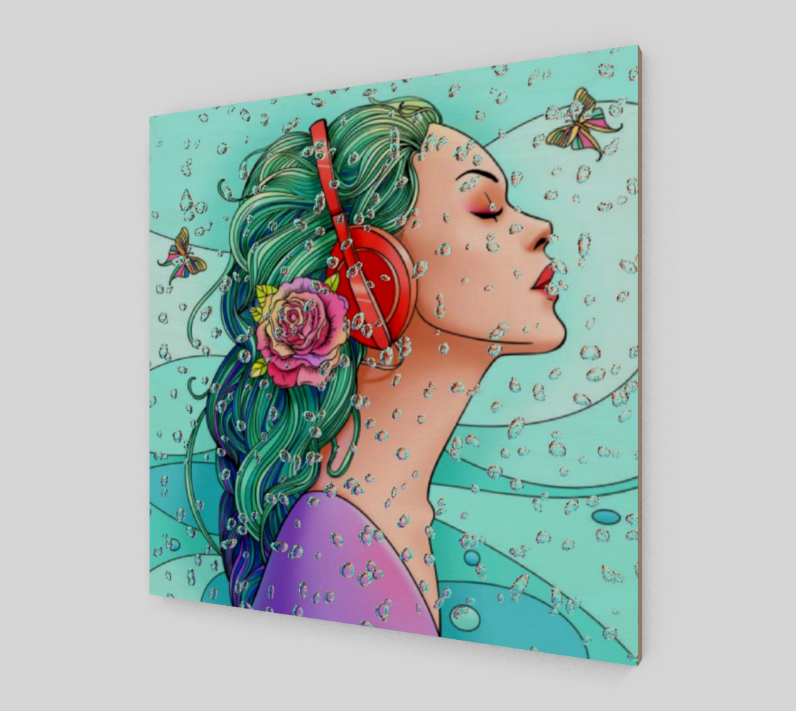 A girl with headphones enjoys beautiful music preview #2