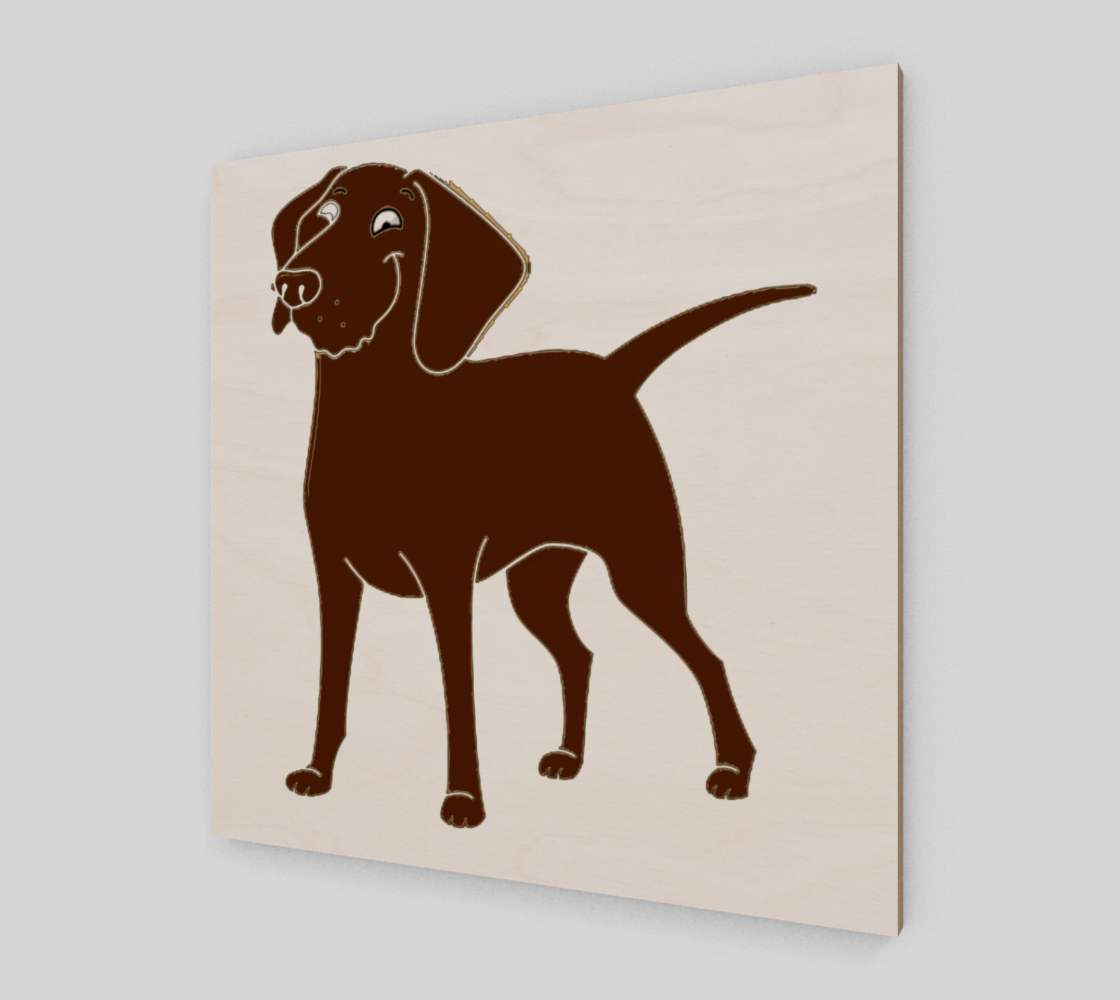 Labrador Retriever chocolate cartoon poster wood print preview #2