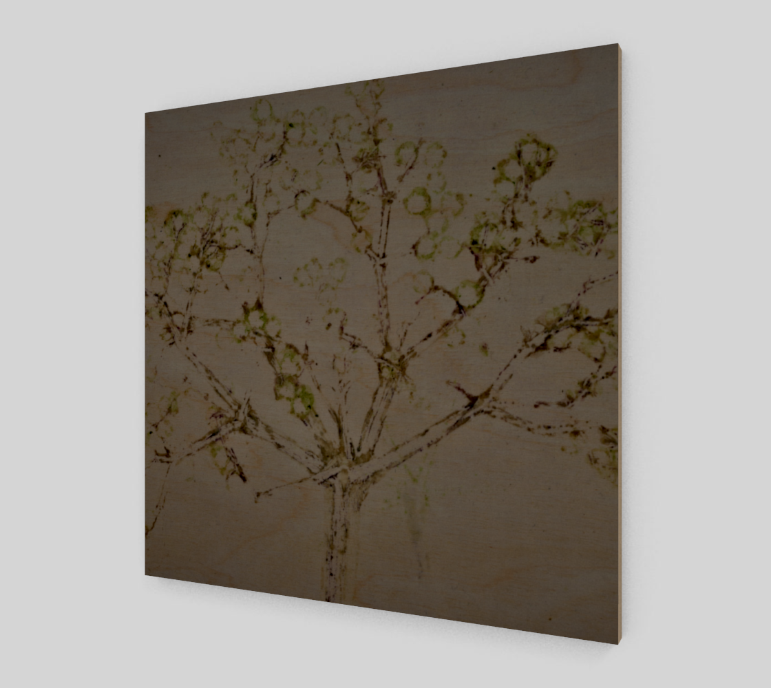Aperçu de Wood Print * Wall Hanging Floral Botanical Decor * Nature on Wood Wall Art * Eldberberry Blossom Watercolor Impressions