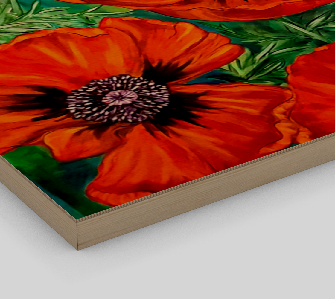 Big Bold Red Poppies Wood Print Art preview #3