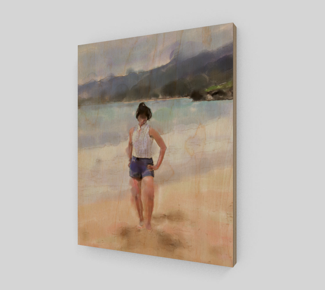 Woman on the Beach Watercolor preview