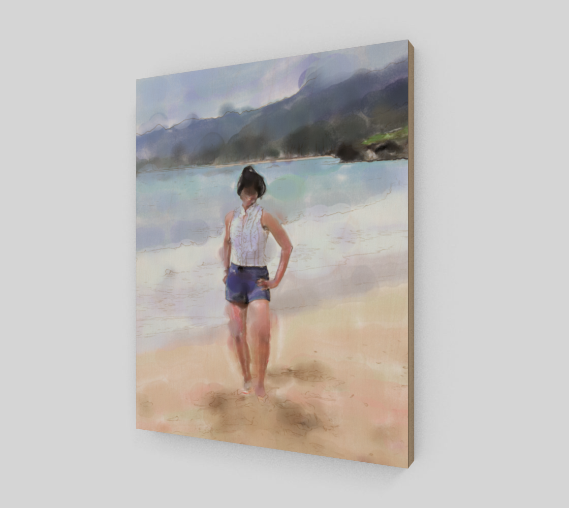 Woman on the Beach Watercolor preview #2