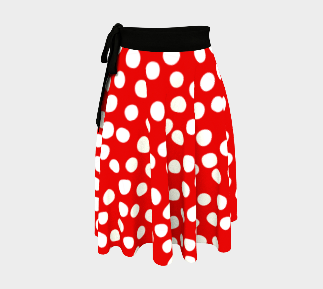 Aperçu de All About the Dots Wrap Skirt - Red #1