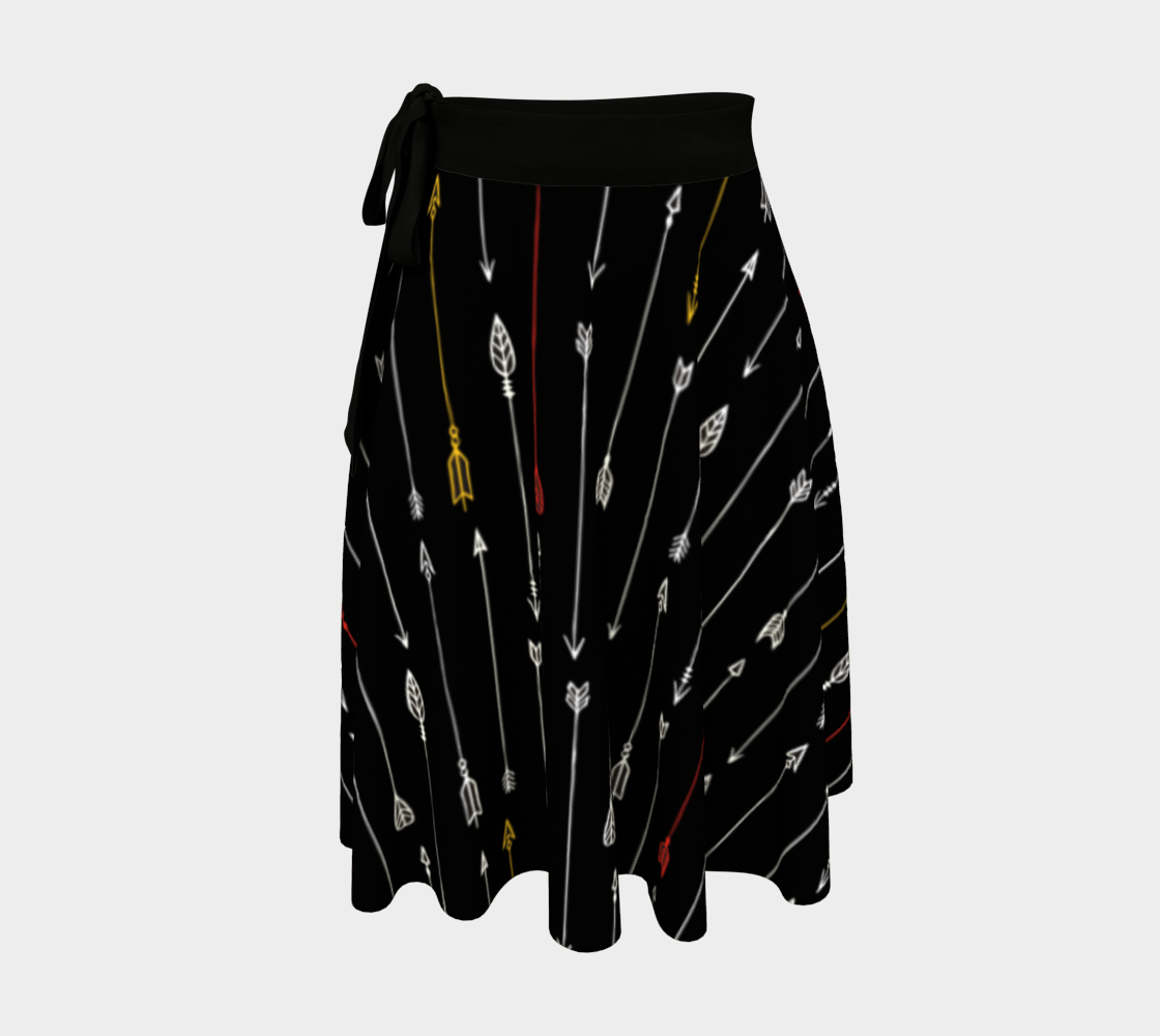 Boho Arrows On Black Wrap Skirt preview