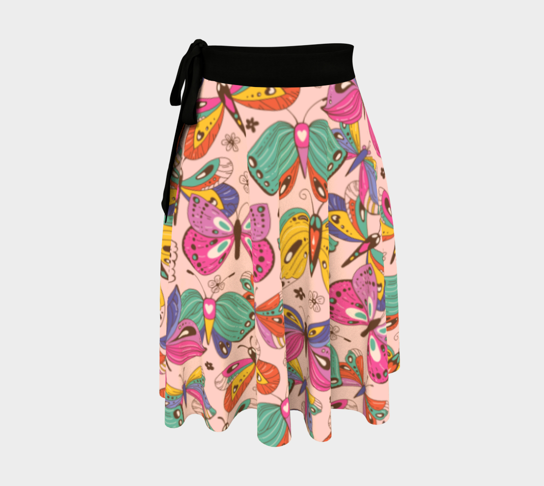 Colorful Butterflies Wrap Skirt preview
