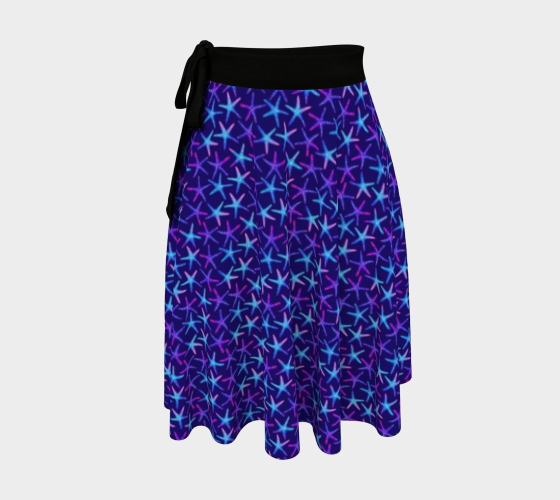 Aqua N Magenta Starfish Wrap Skirt preview
