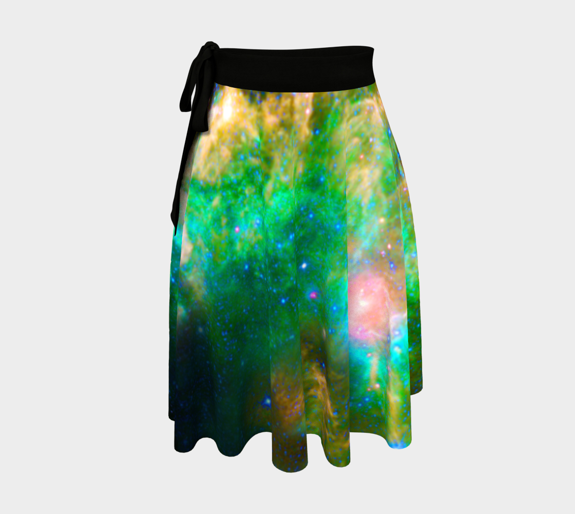 Cosmic Dreams - Emerald Nebula Wrap Skirt preview