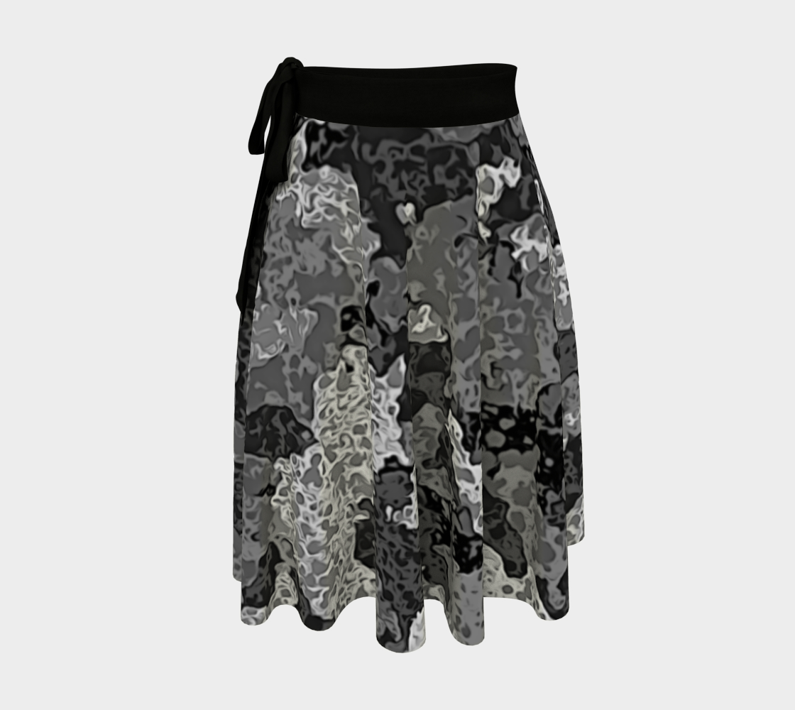 Gray abstract camouflage wrap skirt. aperçu