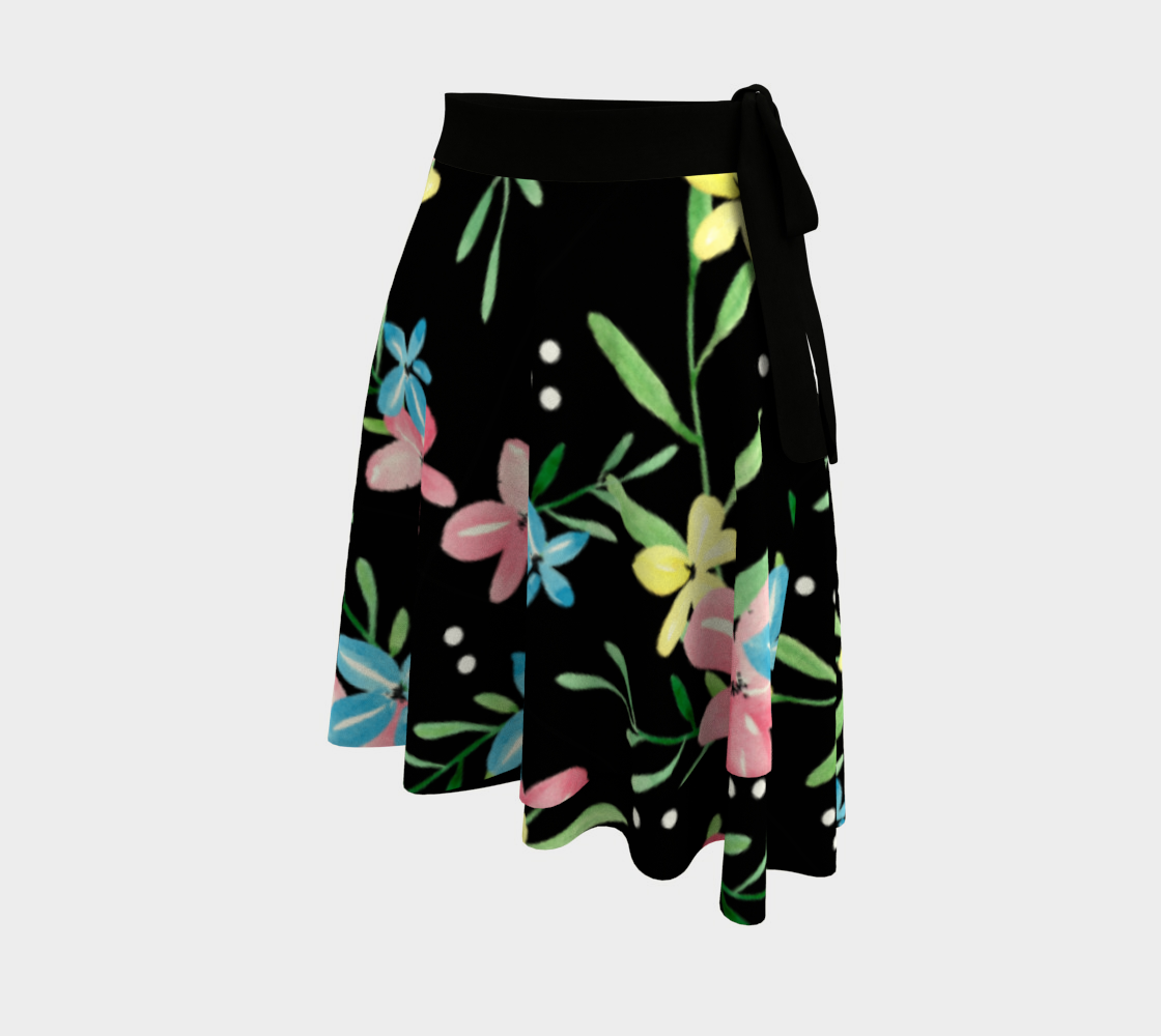 Floral Watercolor Wrap Skirt preview #2