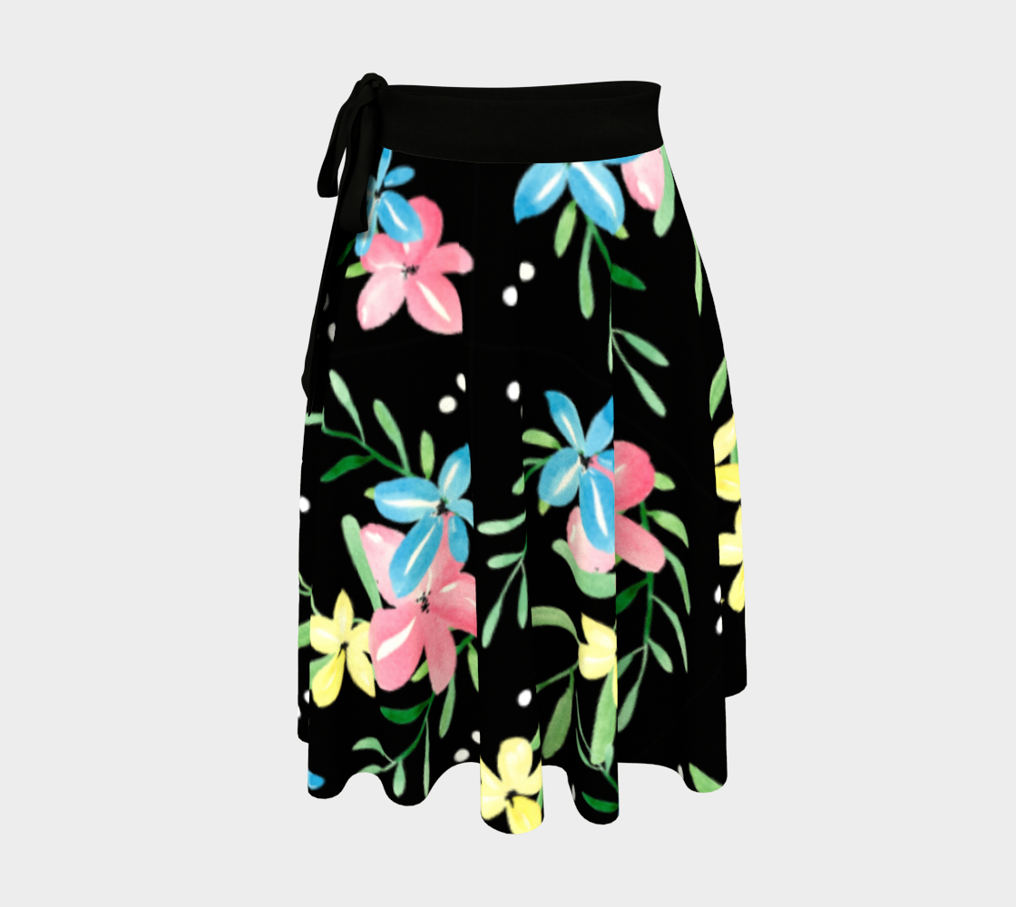Floral Watercolor Wrap Skirt preview #1