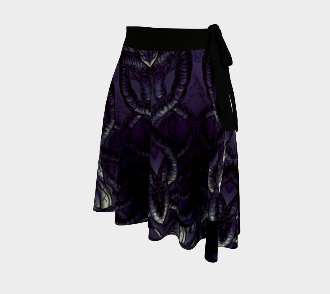 Symmetric Dark Gothic wrap skirt. Miniature #3