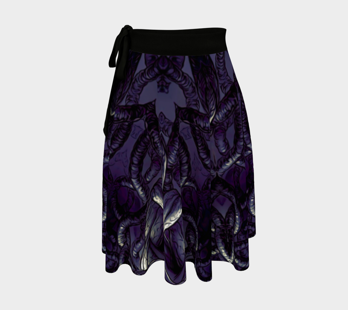 Aperçu 3D de Symmetric Dark Gothic wrap skirt.