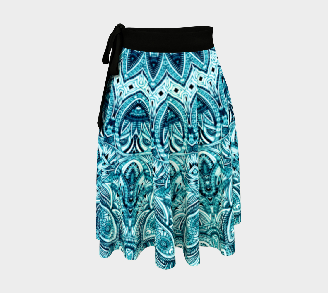 Blue bohemian mandala wrap skirt. aperçu