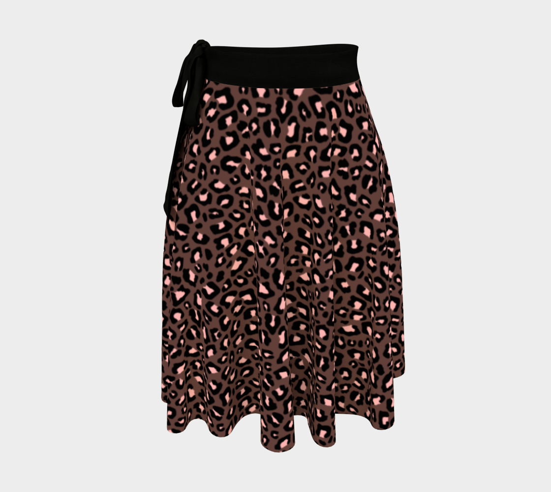 Leopard Print 2.0 - Brown & Blush Wrap Skirt aperçu