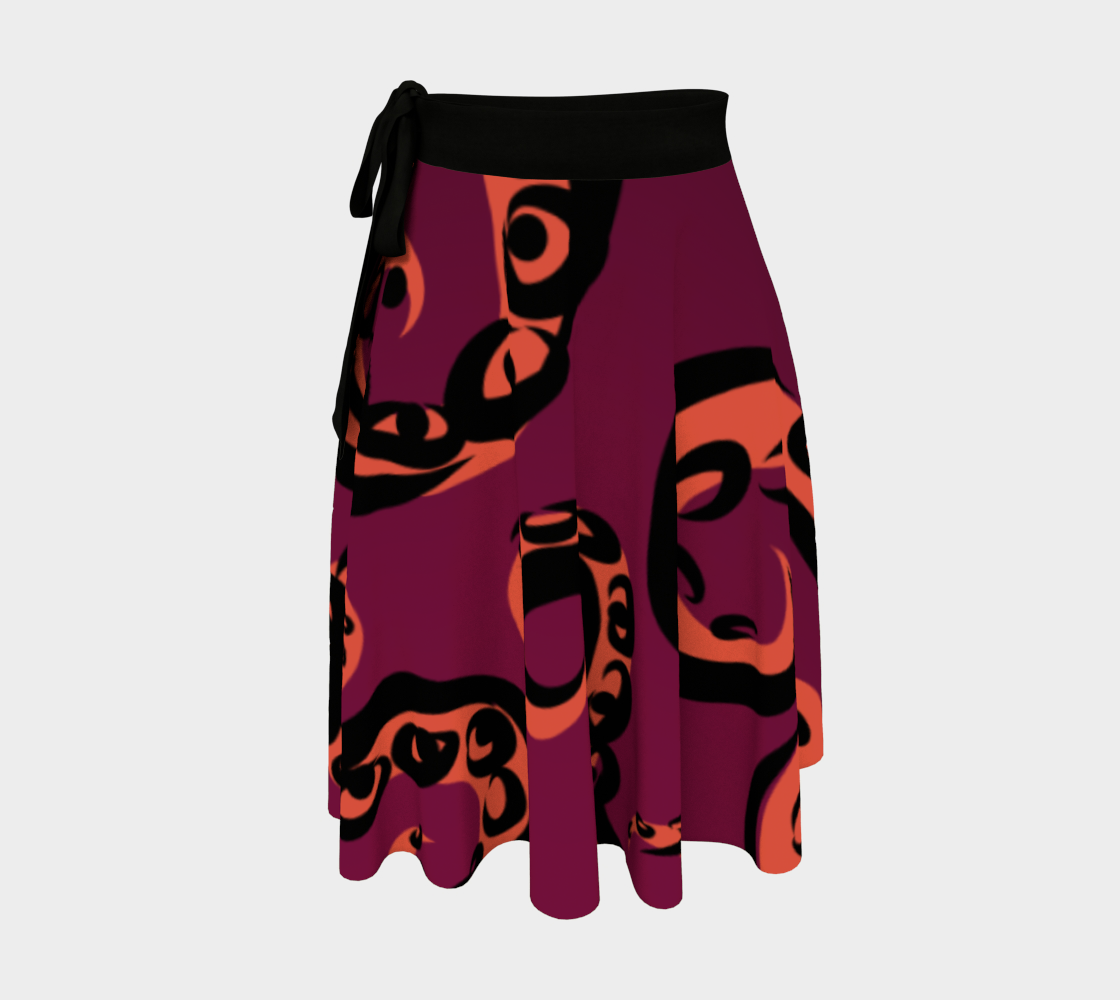 Aperçu de Orange Octo - Wrap Skirt