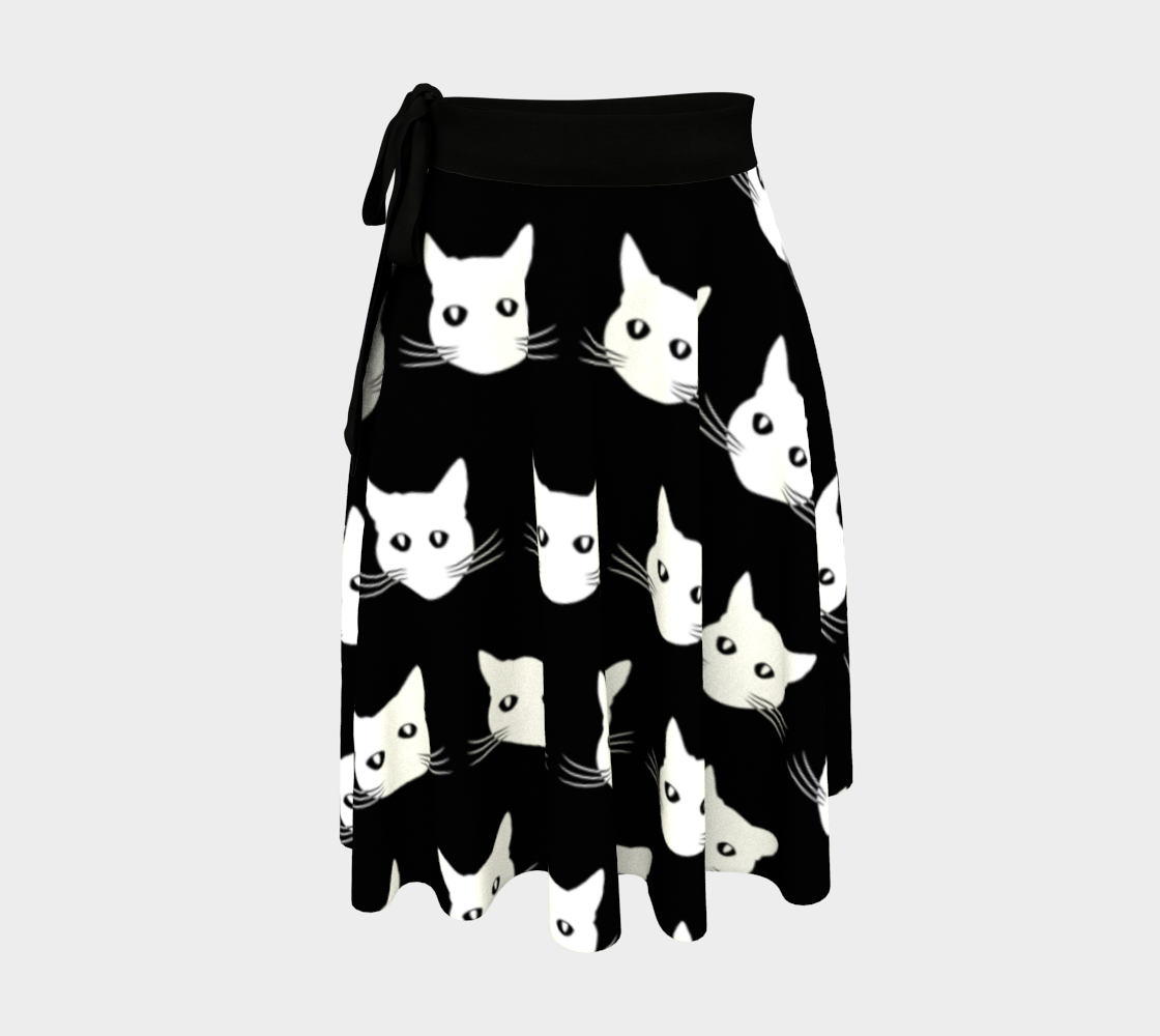 Aperçu de White Cat Pattern - Wrap Skirt