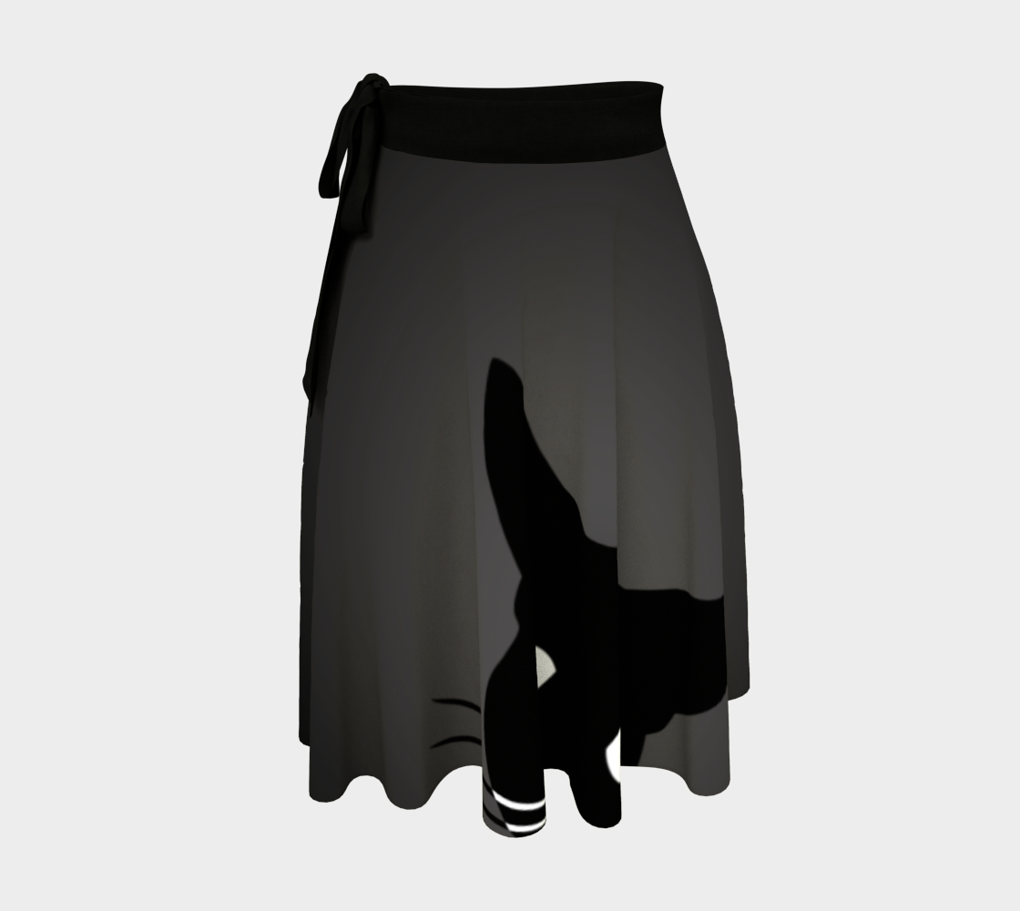 Aperçu de Black Cat on Black - Wrap Skirt
