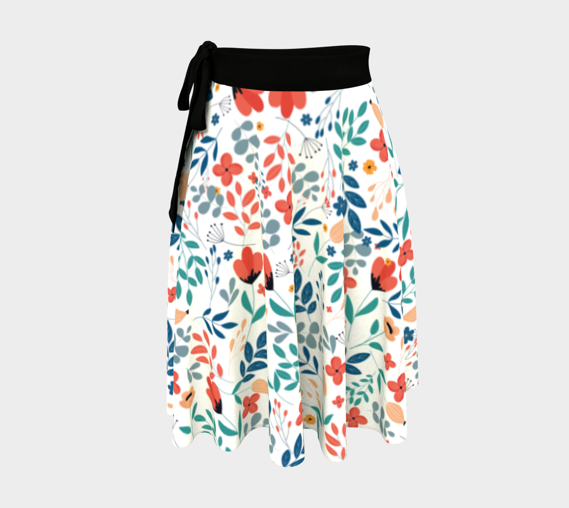 Colourful Floral Wrap Skirt preview #1
