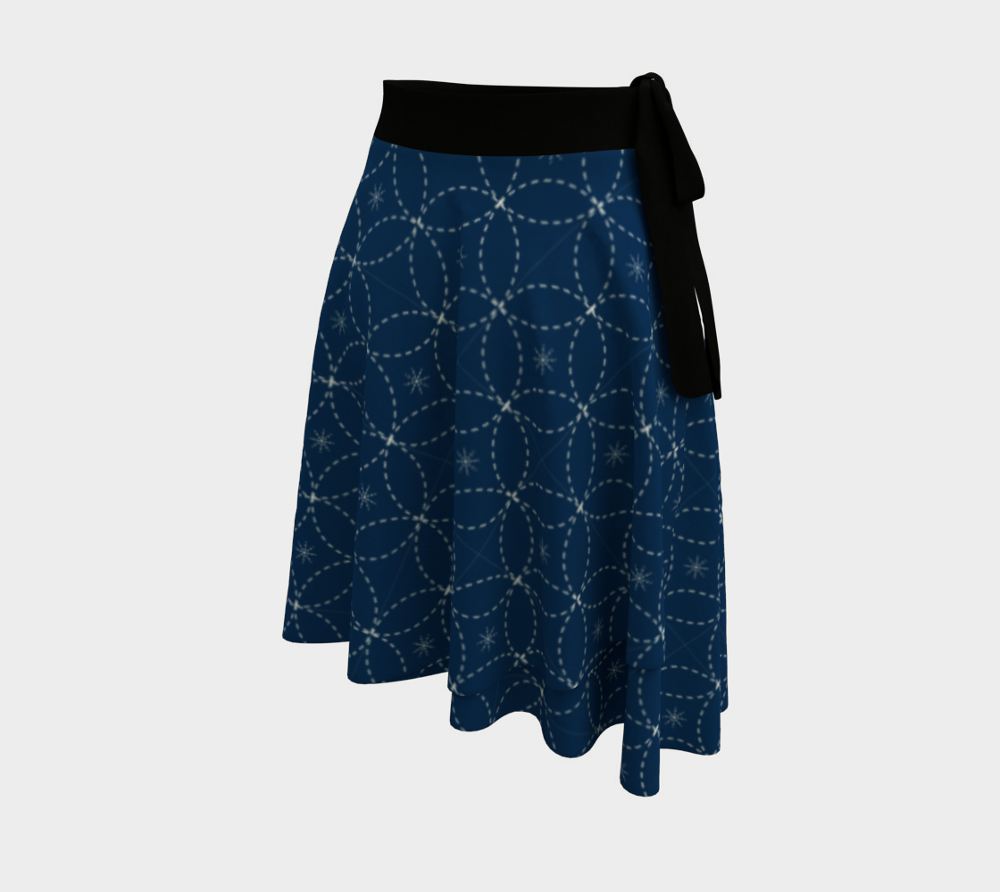 Blue Sashiko Wrap Skirt thumbnail #3