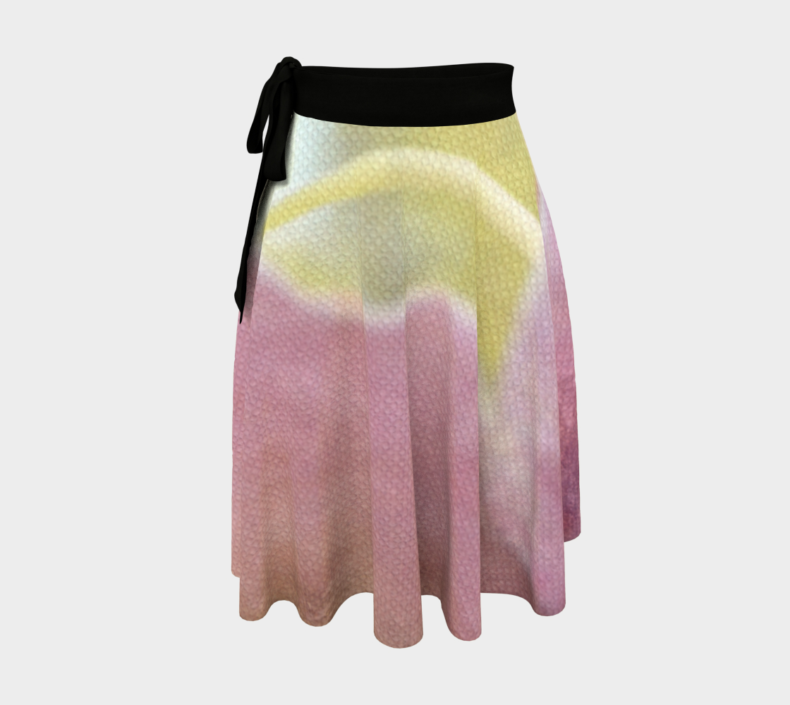 Artistic Pink Lily Wrap Skirt preview