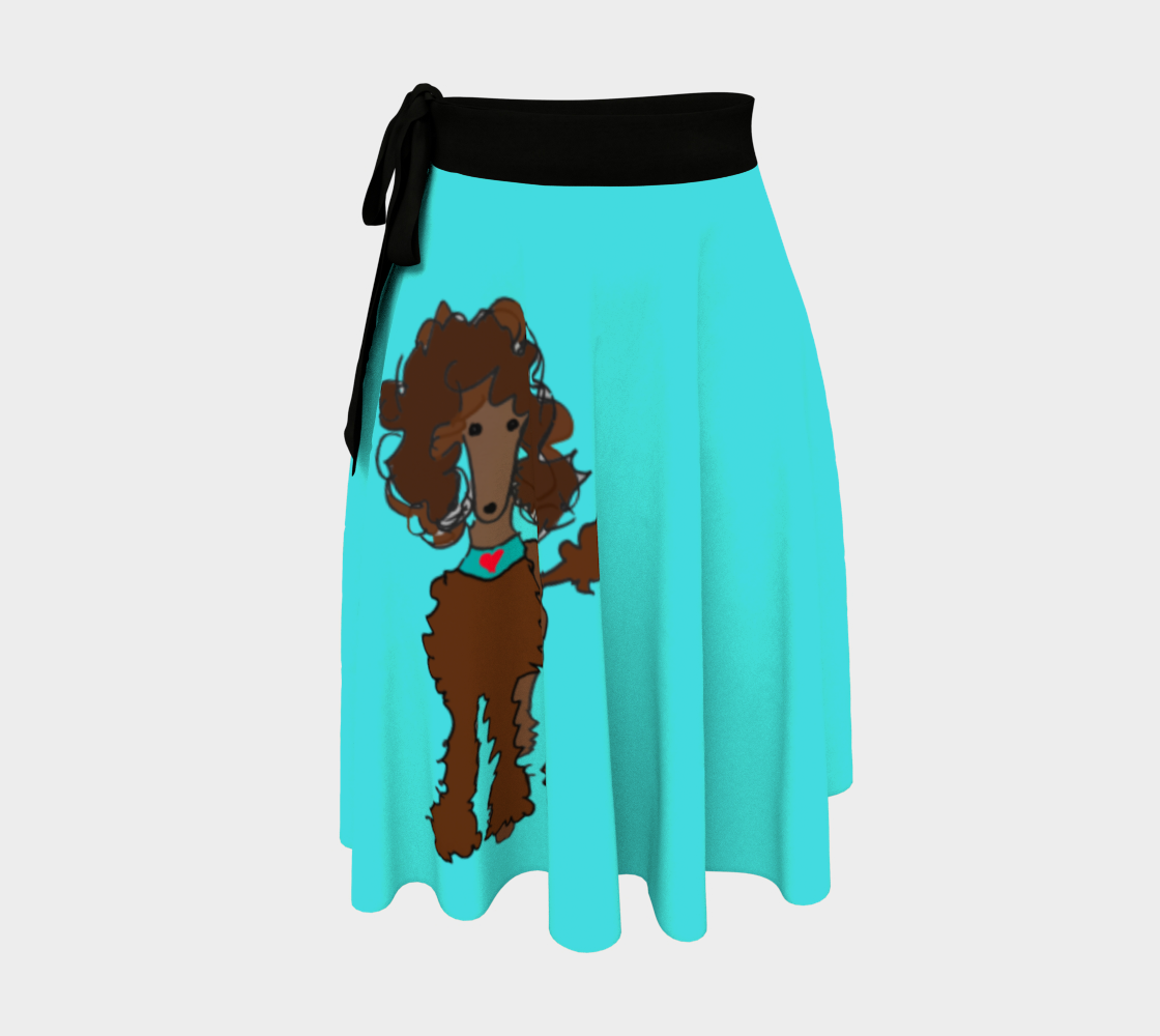Poodle Skirt - Turquoise& brown poodle 3D preview