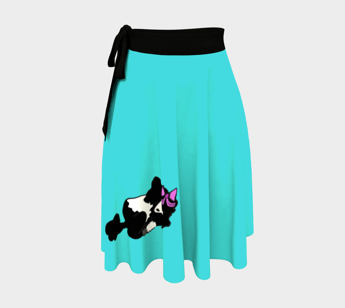 Poodle Wrap Skirt - Parti and turquoise preview